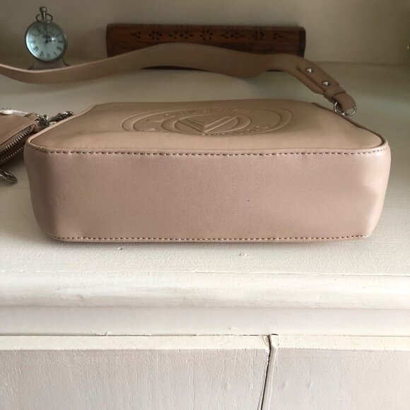NEW VALENTINO Orlandi Vegan Leather Shoulder Crossbody Bag with Wallet Taupe - Picture 10 of 13